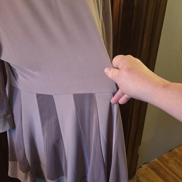 Taupe colored dress with jacket. Size 14 Tall by R& M Richards - Picture 9 of 10